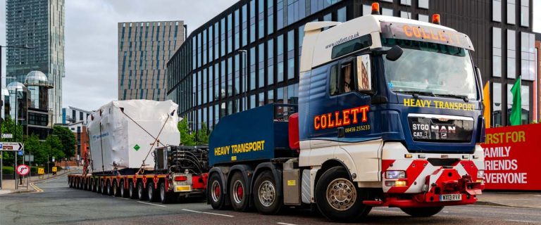 Collett Team Delivers the 128Te Transformer to Rochdale Substation