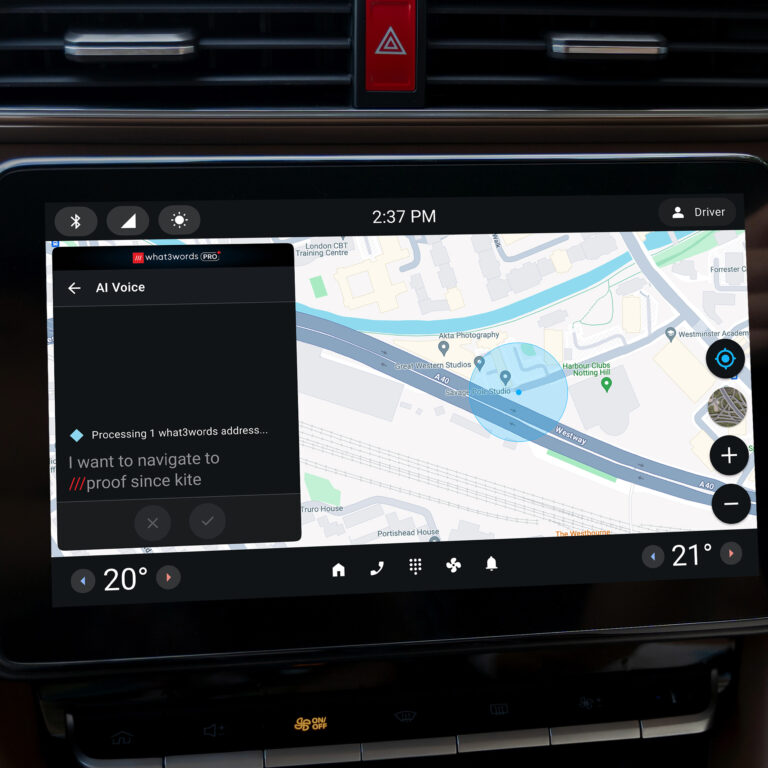 What3words Unveils New In-Vehicle App